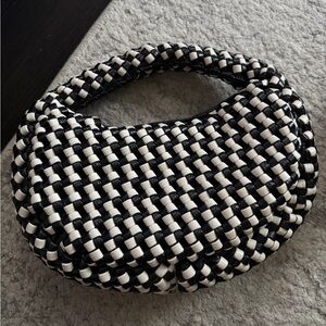 RACHEL ZOE Black and White Woven Handbag